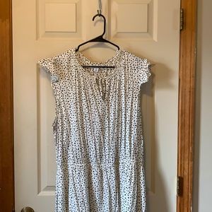 White & black leopard print dress